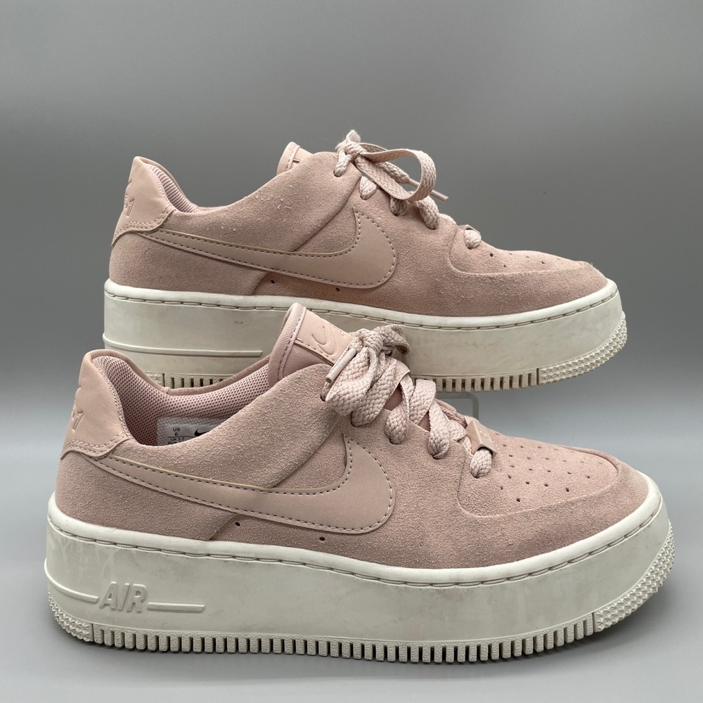 Nike Air Force 1 Sage Low Sneakers Womens 6 Particle Beige Pink Suede AR5339-201